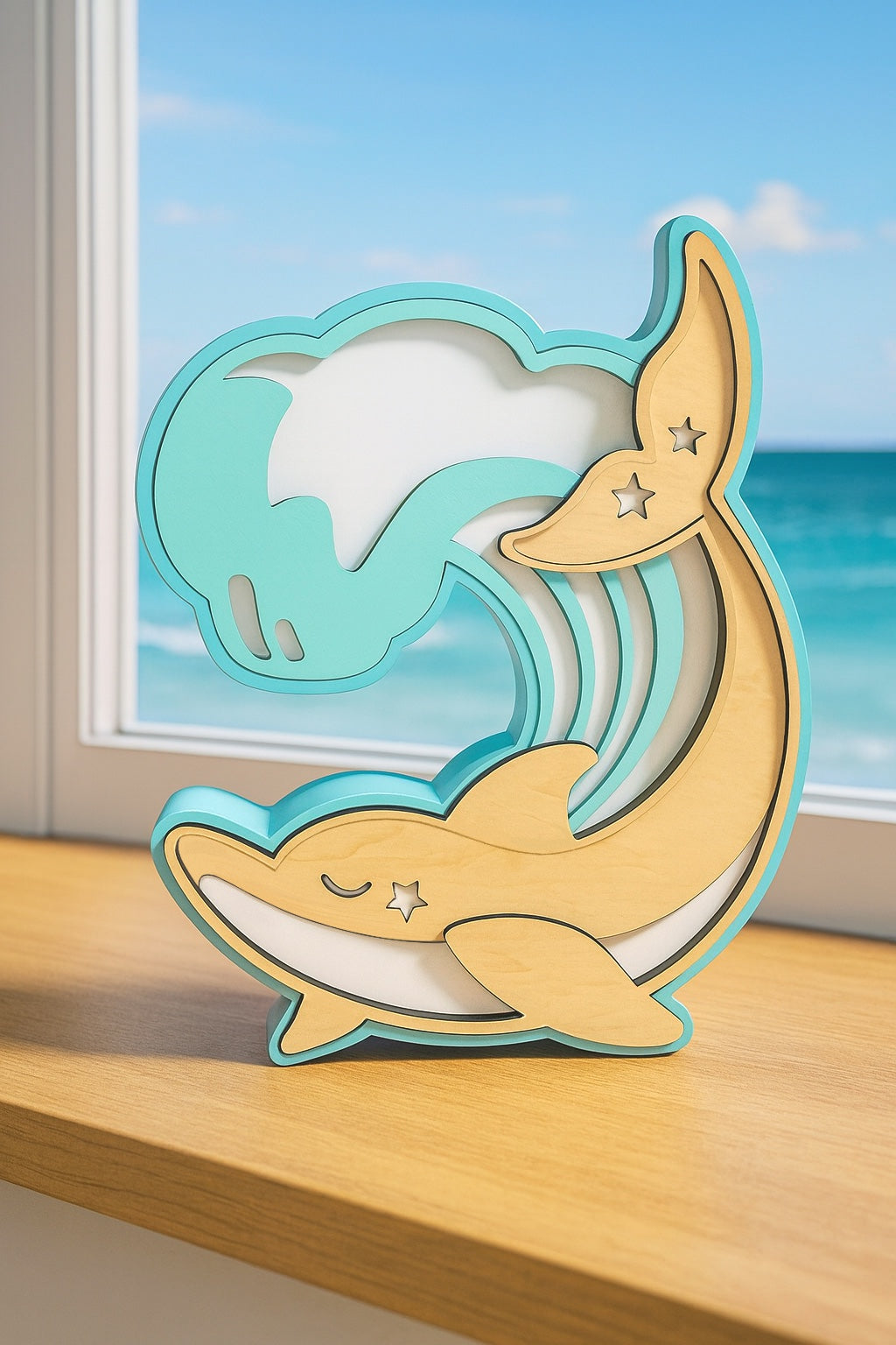 Figura Wood Delfín (LED)